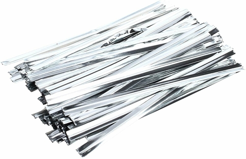 Pack of 100000 Glossy Silver Twist Ties 4" Bag Ties Metalic Foil Twist