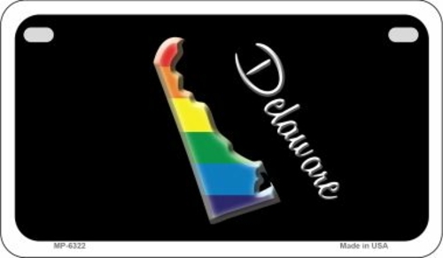 Smart Blonde MP-6322 7 x 4 in. Delaware Rainbow State Novelty Metal Mo