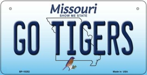 Smart Blonde BP-10252 3 x 6 in. Go Tigers Missouri Novelty Metal Bicyc