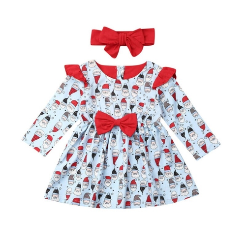 Pudcoco Autumn Christmas Dress Kids Baby Girl Xmas