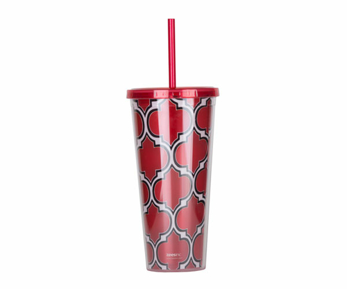 Zees Creations AC3013 Thirzt 2 Go Tumbler with Lid & Straw - Moroccan 