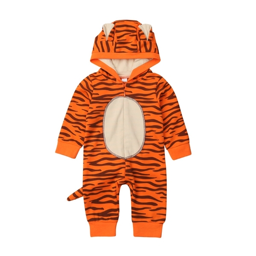 Tigers Print Pretty Winter Warm Romper Infant Kids