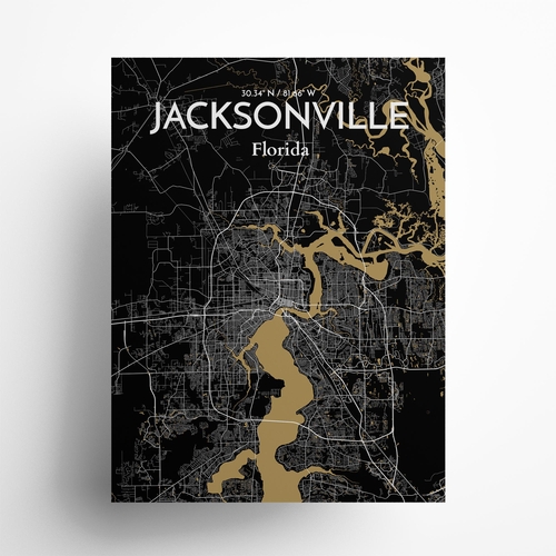 Jacksonville City Map Poster