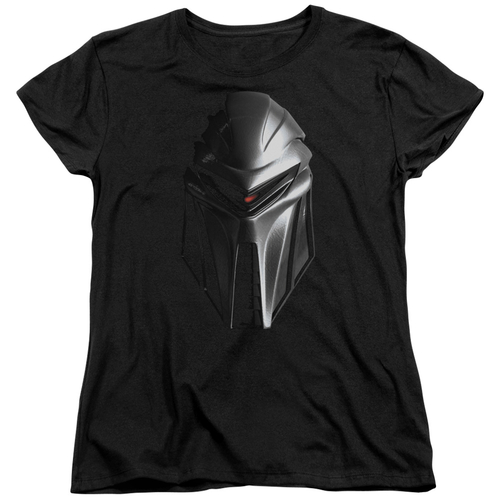 Trevco BSG100-WT-1 BSG Cylon Head-S by S Womens Tee, Black - Small