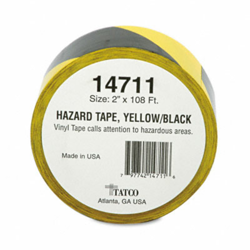 Tatco 14711 Hazard Marking Aisle Tape  2w x108 ft. Roll