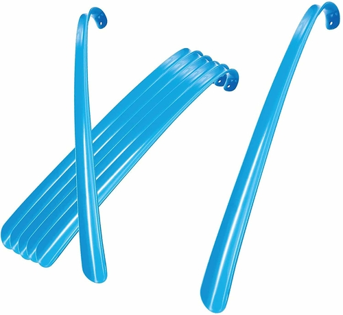 Plastic Shoe Horn 16". Pack of 6 Long Handled Shoehorn Shoes Horn for