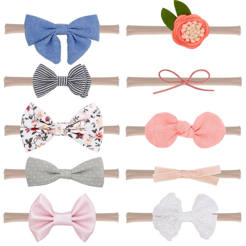 New Newborn Kids Girl Elastic Bow Headbands Hair