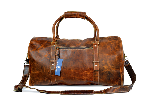 Buffalo Leather Duffle Bag Travel Carry-on Luggage bag.