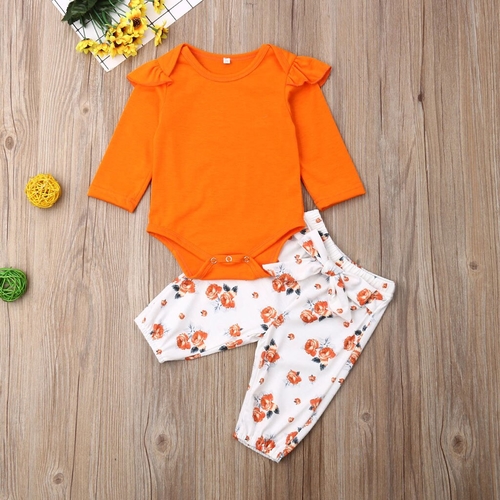 Infant Baby Boys Girls Ruffles Solid Romper