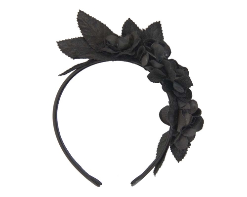 Black flower headband fascinator