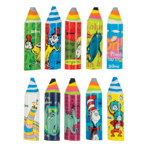 Dr. Seuss Crayon Eraser - 2 Count, 24 Piece, 10 Styles