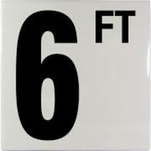 Inlays CC610060 6 x 6 in. Smooth Ceramic Tile 6 with FT Depth Marker