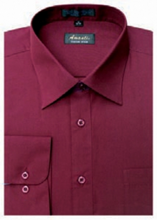 Amanti CL1009-20x36-37 Amanti Mens Wrinkle Free Burgundy Dress Shirt -