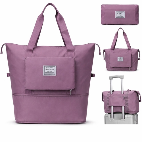 Main Large Waterproof Foldable Travel Bag,Unisex,Korean,COLOR Purple  image