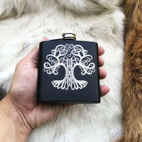 Custom Viking Tree Of Life Yggdrasil World Tree Norse Nordic Flask