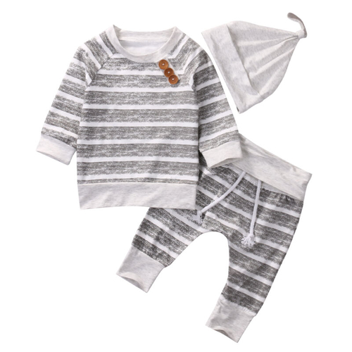 0 18M 3pcs Newborn Baby Boy Girls Long Tops T