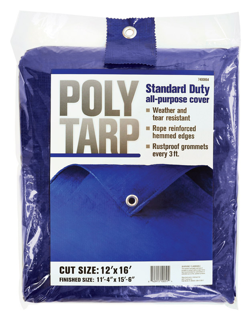 Projex 7400864 16 x 12 ft. Light Duty Polyethylene Tarp, Blue