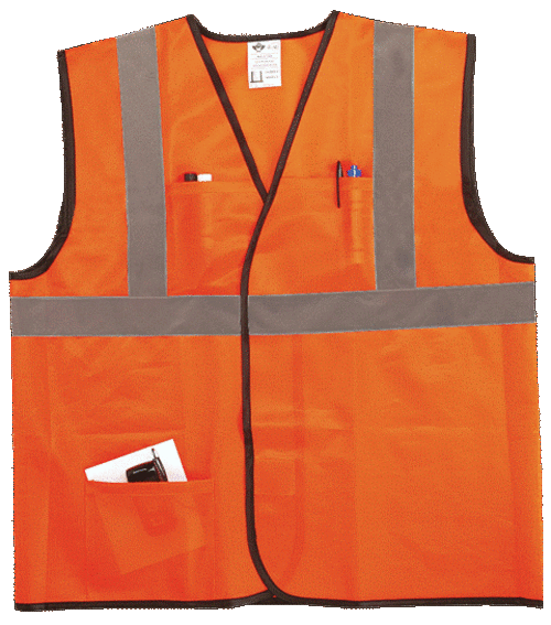 2W EN311C-2 2X-3X Class 2 Econo Vest - Orange- 2X & 3X