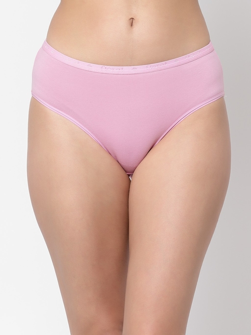 Floret Cotton Solid Mid-Rise Hipster Panty, Light Pink