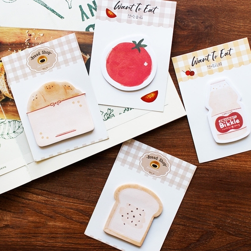 Cute Bread Tomato Peach Sticker Bookmark