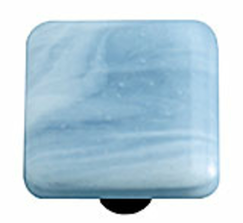 Hot Knobs HK2058-KA White Swirl Powder Blue Square Glass Cabinet Knob 