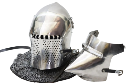 HELMET ARMOR FOR BUHURT BASCINET WITH TWIN VISOR