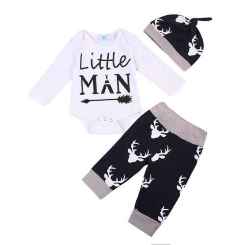 Toddler Infant Baby Boy Girl deer Cotton Letter