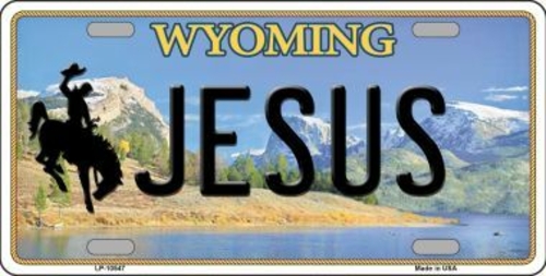 Smart Blonde LP-10547 Jesus Wyoming Background Metal Novelty License P