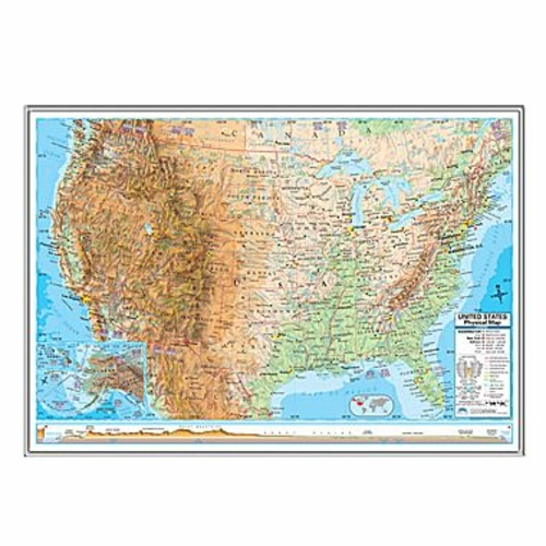 Universal Map 16467 United States Advanced Physical Mounted & Silver F