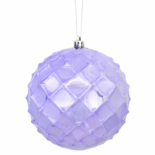 Vickerman N174286D 4.75 in. Lavender Shiny Diamond Bauble Ornament - 4