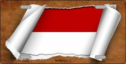 Smart Blonde LP-9226 Monaco No. C Flag Scroll Novelty Metal License Pl