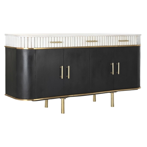 Sideboard DKD Home Decor 151 x 42 x 79 cm Black Golden Metal White