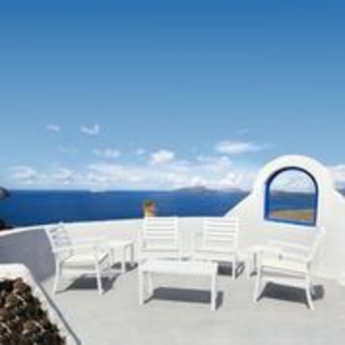 Siesta ISP004S7-WHI-CNA Artemis XL Outdoor Club Seating Set with Sunbr