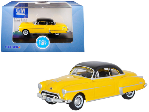 1950 Oldsmobile Rocket 88 Coupe Yellow with Black Top 1/87 (HO) Scale