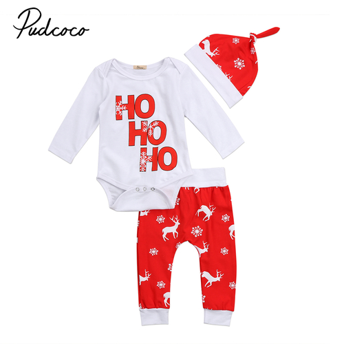 2017 Babies 3 pcs Xmas Clothing Set Adorable Boy