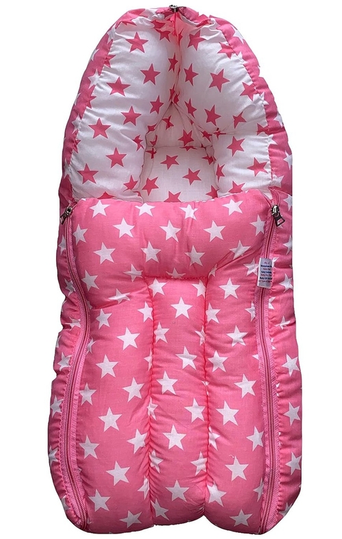 Kid's Charm Milky Star 3 in 1 Baby's Cotton Bed Cum Carry Bed Printed
