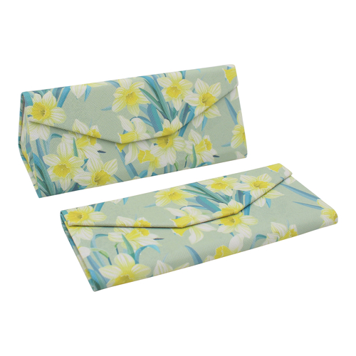 REAL SIC Plants Magnetic Folding PU Leather Glasses Case – Daffodil
