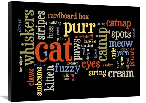 Global Gallery GCS-388306-2432-142 24 x 32 in. Cat Words 2 Art Print -