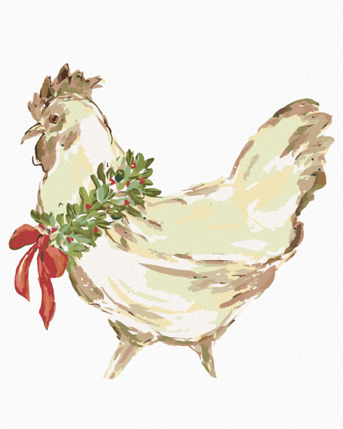 Paint by Numbers - HEN WITH RED BOW (HALEY BUSH)