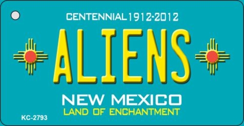 Smart Blonde KC-2793 1.5 x 3 in. Aliens New Mexico Teal Novelty Key Ch