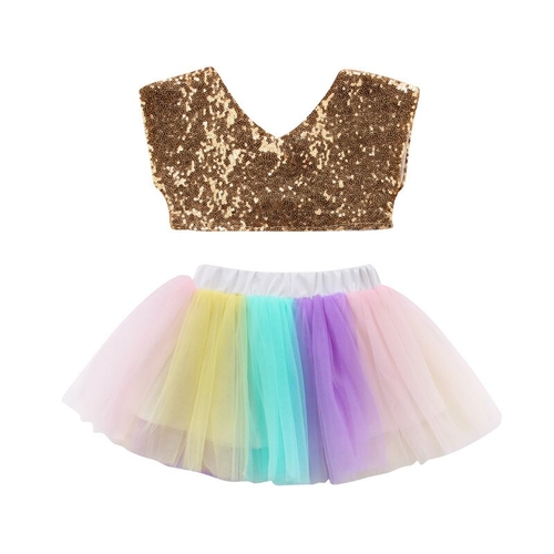 Fashion Kids Baby Girl Summer Princess Sets Sequin