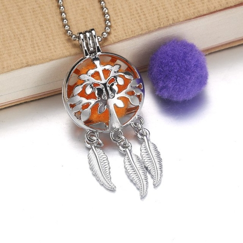 Silver tree Aroma Diffuser Necklace Perfume