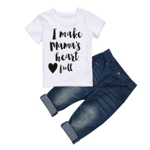 Toddler Baby Kids Boys Tops T-Shirt Jeans