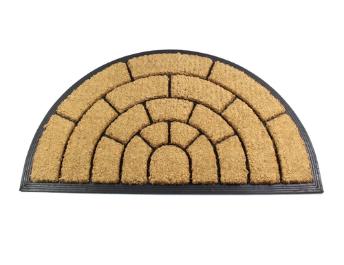 Mats Half Round Coir Brown Door Mat with Rubber Backing