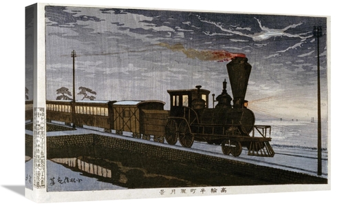 Global Gallery GCS-266672-22-142 22 in. A Steam Locomotive in Hazy Moo