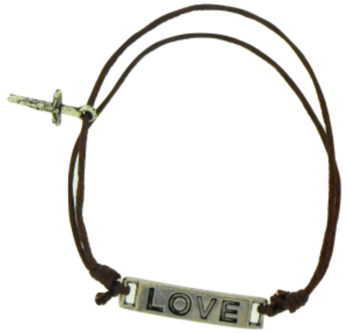 Solid Rock Jewelry 144635 Dark Brown Cotton Adjustable Friendship with