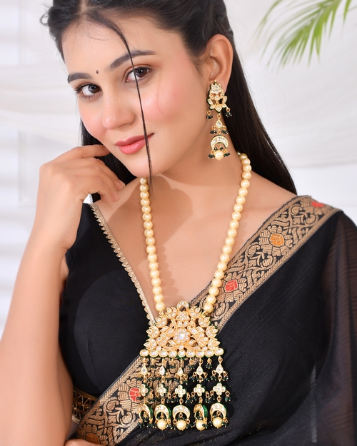 Brass Rose Gold Silver Plated Star Shape Necklace Jewellery Set With