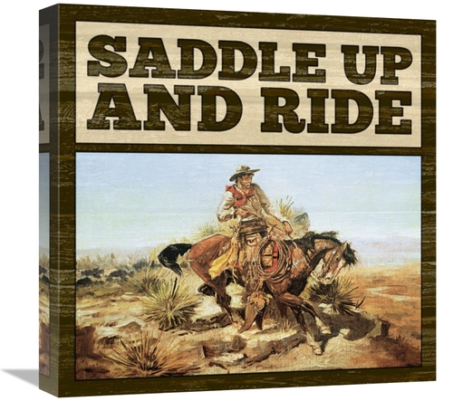 Global Gallery GCS-394759-1818-142 18 x 18 in. Western - Saddle Up Art