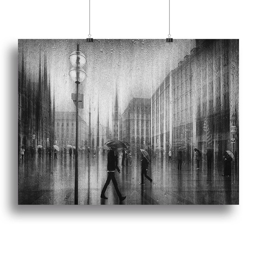 A Rainy Day In Marienplatz Canvas Print or Poster