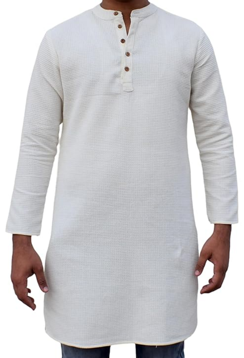 Men's Offwhite Designer Kurta, Traditonal Kurta size M